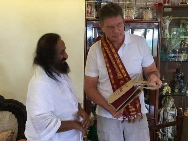 Edward Norman Baillieu, former Premier, Victoria, Australia met Gurudev Sri Sri Ravi Shankar at Bangalore Ashram Edward Norman Baillieu, former Premier, Victoria, Australia met Gurudev Sri Sri Ravi Shankar at Bangalore Ashram
