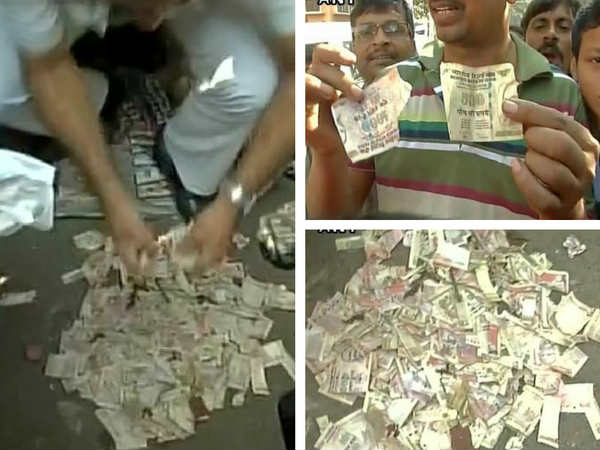 कोलकाता में पाए गए 500-1000 के कई फटे नोट कोलकाता में पाए गए 500-1000 के कई फटे नोट