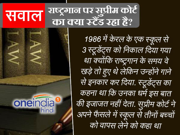 चौथा सवाल - राष्ट्रगान पर सुप्रीम कोर्ट का क्या स्टैंड रहा है?