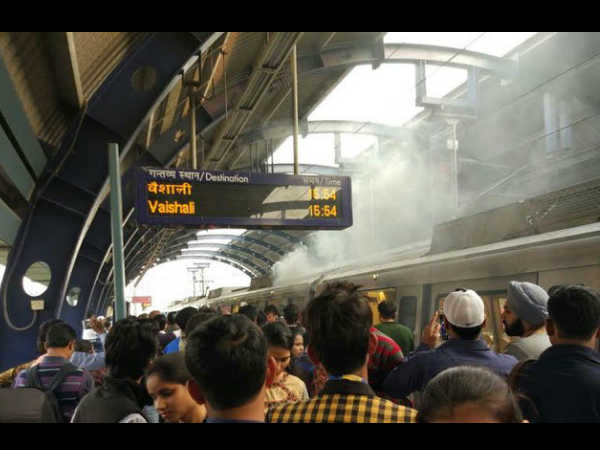 All safe after Delhi Metro coach catches fire in Patel Nagar All safe after Delhi Metro coach catches fire in Patel Nagar