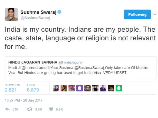 हिंदुओं की अनदेखी पर सुषमा का जवाब, मैं धर्म देखकर नहीं करती मदद हिंदुओं की अनदेखी पर सुषमा का जवाब, मैं धर्म देखकर नहीं करती मदद