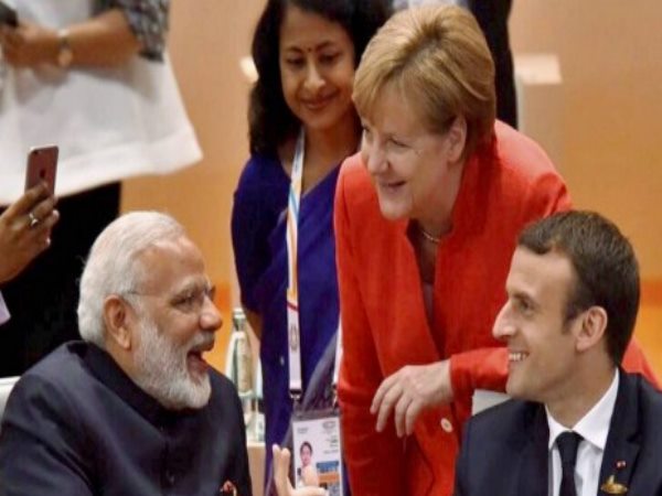 जर्मन चांसलर एंजेला और मोदी की मुलाकात