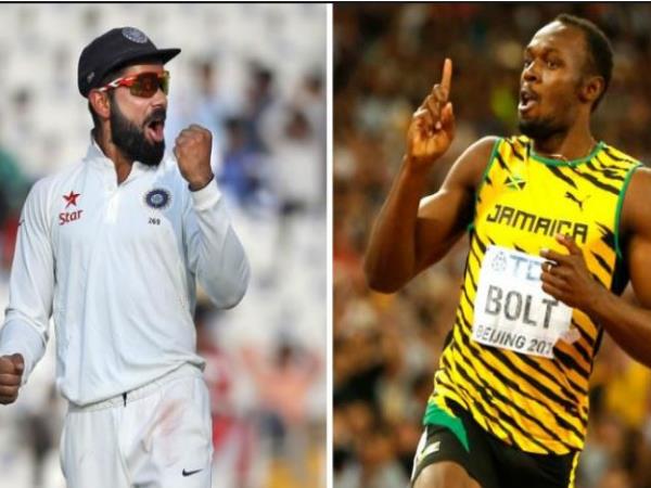 उसेन बोल्ट को अपनी आखिरी रेस से पहले कोहली ने दिया तोहफा उसेन बोल्ट को अपनी आखिरी रेस से पहले कोहली ने दिया तोहफा