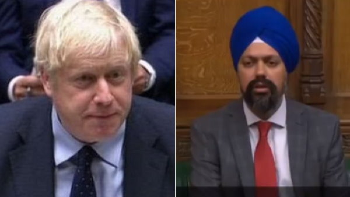 Labour MP Tanmanjeet Dhesi raises farmers protest issue in british parliament PM Boris Johnson confuses with India Pak dispute Labour MP Tanmanjeet Dhesi raises farmers protest issue in british parliament PM Boris Johnson confuses with India Pak dispute