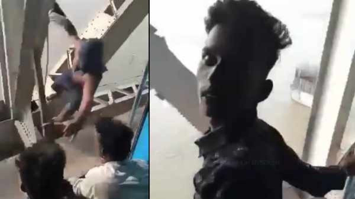 Begusarai News mobile snatching phone snatched moving train shocking video Begusarai News mobile snatching phone snatched moving train shocking video