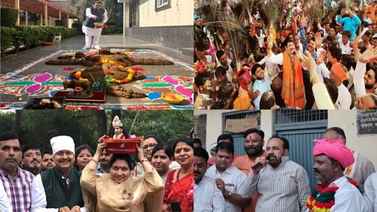 धर्म की गंगा में डूबकी लगाते अलग-अलग अंदाज में नजर आए जनप्रतिनिधि