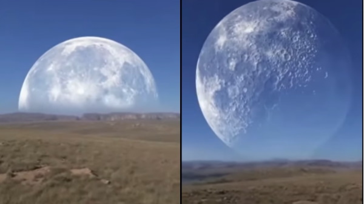 Fact Check video of Moon is real from arctic circle taken from borders of Alaska and Russia is fake Fact Check video of Moon is real from arctic circle taken from borders of Alaska and Russia is fake