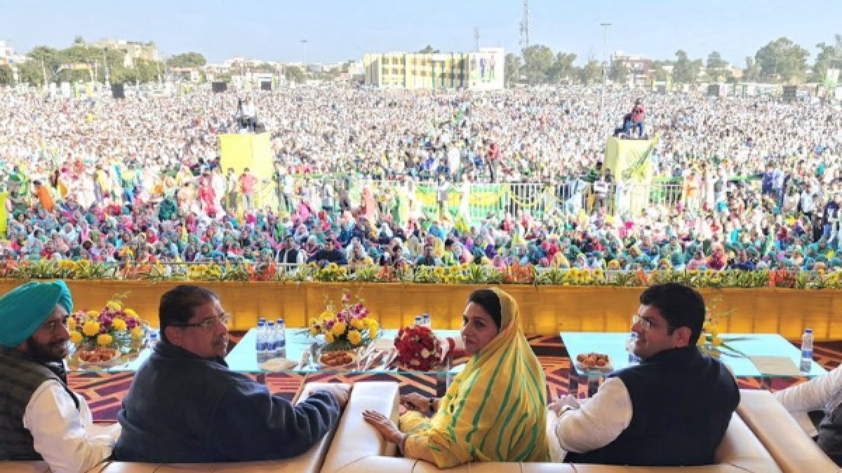 Haryana: JJP celebrated its fifth foundation day, created a political stir by holding a big rally in Bhiwani Haryana: JJP celebrated its fifth foundation day, created a political stir by holding a big rally in Bhiwani