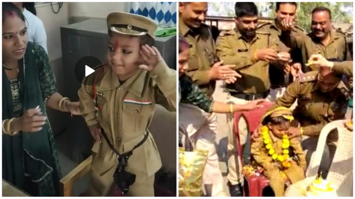 4 साल का बच्चा बना सिंघम, थाने में केक काटकर बनाया बर्थडे 4 साल का बच्चा बना सिंघम, थाने में केक काटकर बनाया बर्थडे