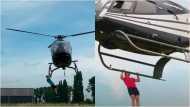 YouTuber ने हेलीकॉप्टर से लटककर किया खतरनाक स्टंट, हवा में किए Pull-Ups, बनाया रिकॉर्ड