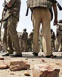 Police after agitation Police after agitation