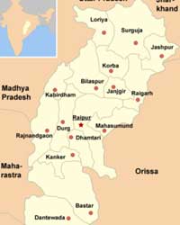 Chhattisgarh Map Chhattisgarh Map