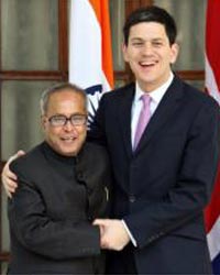 Pranab Mukherjee, David Miliband Pranab Mukherjee, David Miliband