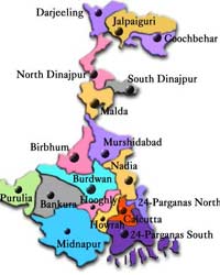 West Bengal map West Bengal map