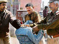 Police beating an activist Police beating an activist