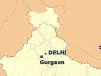 Gurgaon in India map Gurgaon in India map