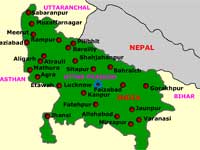 Uttar Pradesh map Uttar Pradesh map