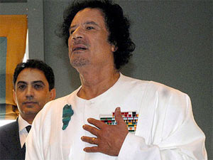 Former Libyan leader Muammar Gaddafi Former Libyan leader Muammar Gaddafi