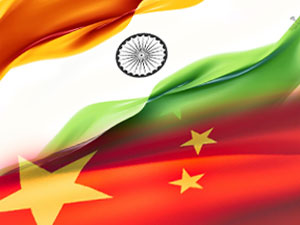 India's and China's Flag India's and China's Flag