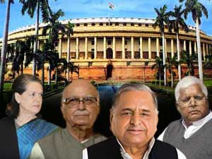 Sonia, Advani, Mulayam and Lalu silent in Parliament Sonia, Advani, Mulayam and Lalu silent in Parliament