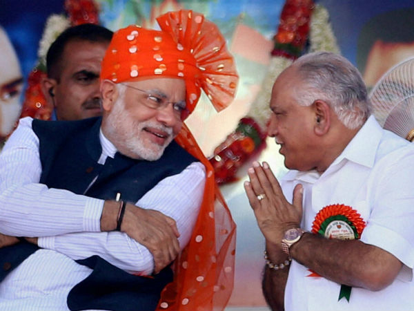 नरेंद्र मोदी और बीएस येदियुरप्‍पा