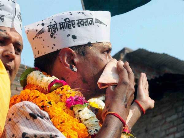 अरविंद केजीरवाल पर स्याही से हमला