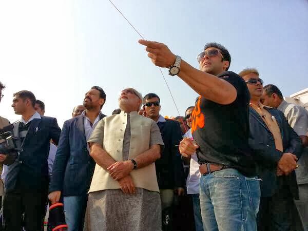 सलमान खान और नरेंद्र मोदी पतंग महोत्सव में