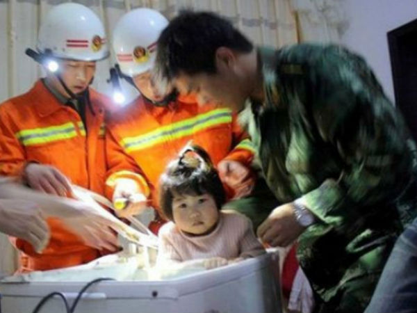 China baby rescued from a washing machine China baby rescued from a washing machine