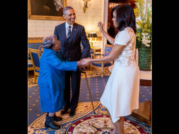 ओबामा ने किया 106 वर्ष की महिला के साथ डांस
