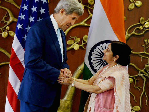 sushma swaraj and jhon kerry sushma swaraj and jhon kerry