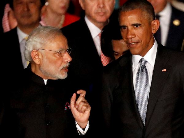 चीन में मोदी-ओबामा साथ-साथ