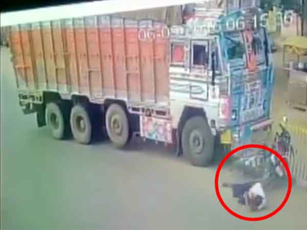 Truck crushes bikers in Hyderabad Truck crushes bikers in Hyderabad