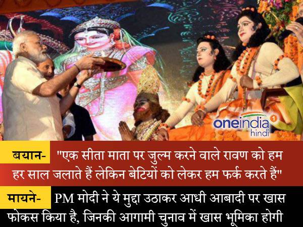 महिलाओं के जिक्र के जरिए आधी आबादी पर फोकस
