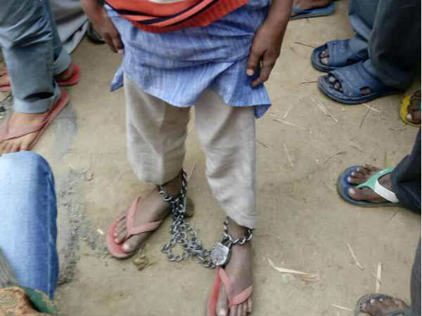 Student kept bound with chains in Muzaffarnagar Madarsa Student kept bound with chains in Muzaffarnagar Madarsa