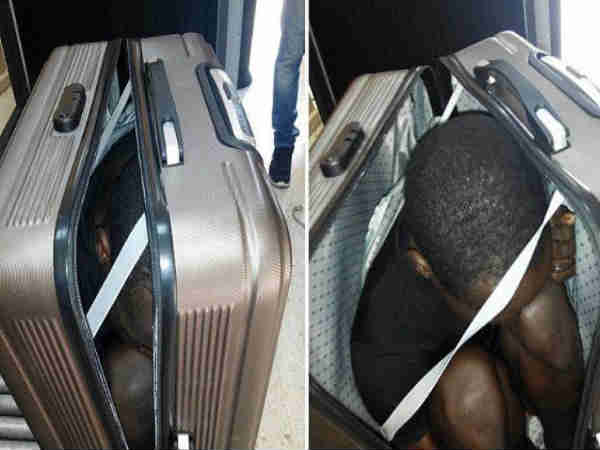 Female Moroccan migrant attempts to enter Spain in a suitcase, held Female Moroccan migrant attempts to enter Spain in a suitcase, held
