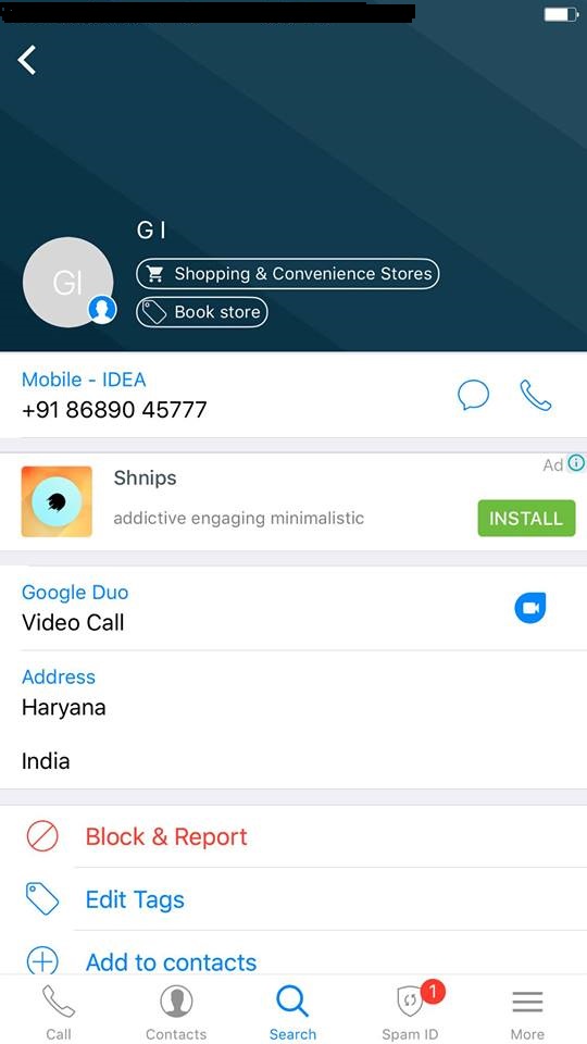 ट्रू कॉलर में खोजने पर मिलता है ये नाम