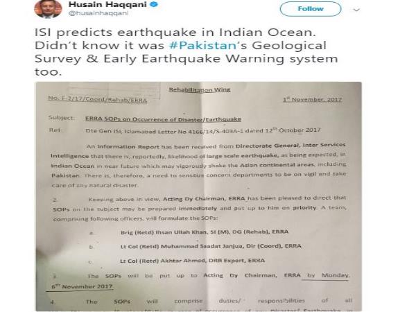 भारतीय की भविष्यवाणी से आया पाकिस्तान में भूकंप भारतीय की भविष्यवाणी से आया पाकिस्तान में भूकंप