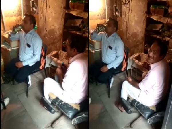 government employee caught drinking beer in Office government employee caught drinking beer in Office