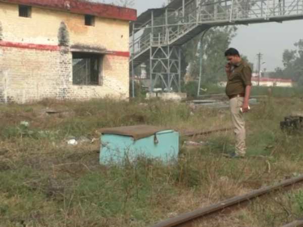 A box was beside railway line in Hapur, Uttar Pradesh. A box was beside railway line in Hapur, Uttar Pradesh.