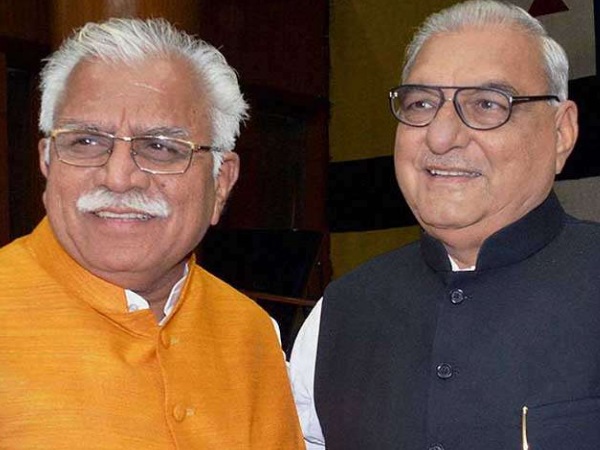 Manohal Lal Khattar and Bhupinder Singh Hooda Manohal Lal Khattar and Bhupinder Singh Hooda