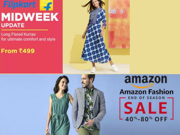 अमेजन-फ्लिपकार्ट फैशन वीक पर 80% तक की छूट अमेजन-फ्लिपकार्ट फैशन वीक पर 80% तक की छूट