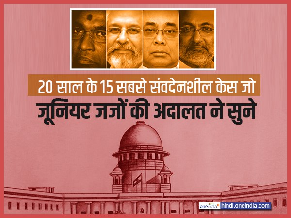 20 साल के 15 संवदेनशील केस जो जूनियर जजों की अदालत ने सुने 20 साल के 15 संवदेनशील केस जो जूनियर जजों की अदालत ने सुने