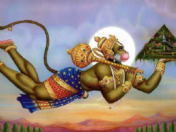 दक्षिण दिशा में उड़ते हनुमान