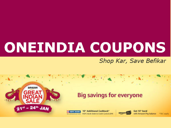 Amazon Pre Great Indian Sale - पाईए 70% तक की छूट और 10% कैशबैक Amazon Pre Great Indian Sale - पाईए 70% तक की छूट और 10% कैशबैक