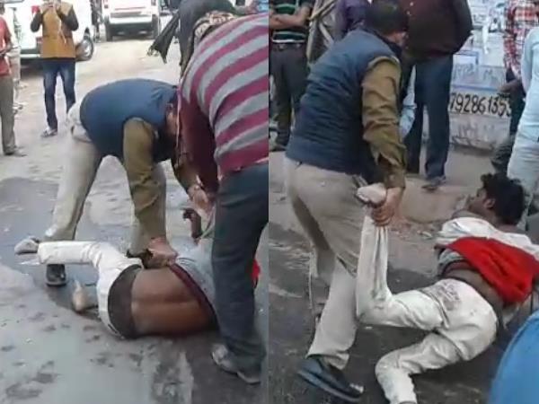 kanpur police beaten a man very badly video goes viral kanpur police beaten a man very badly video goes viral