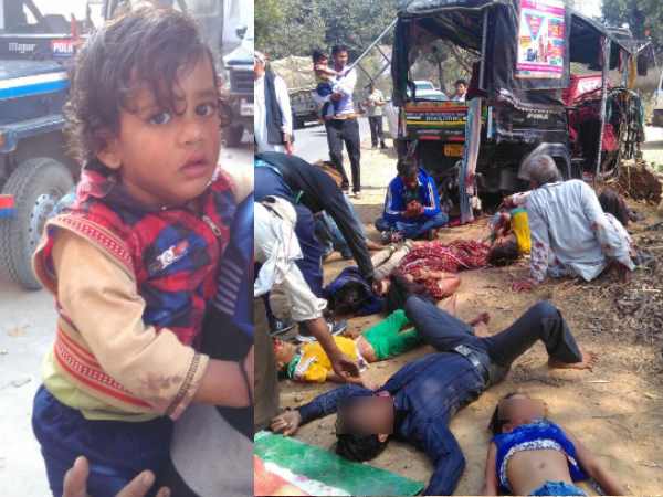 टैंपो 15 सवारियों को लेकर आ रही थी मिर्जापुर