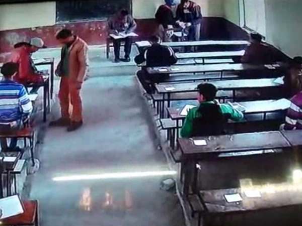 A student caught on CCTV cheating in UP Board classroom in Moradabad A student caught on CCTV cheating in UP Board classroom in Moradabad