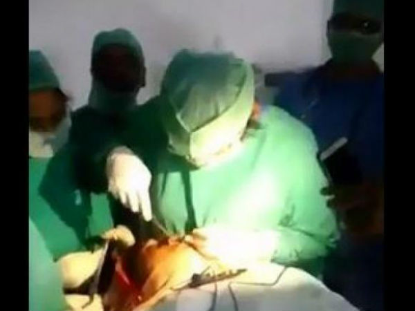Andhra pradesh: After power cut doctors perform surgery under torchlight Andhra pradesh: After power cut doctors perform surgery under torchlight