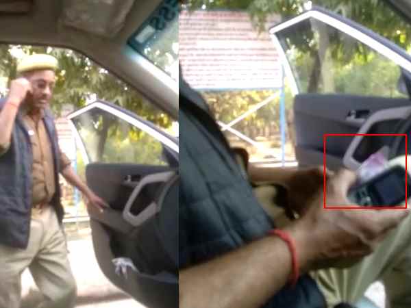 Video of SHO viral on social media in Lucknow Video of SHO viral on social media in Lucknow