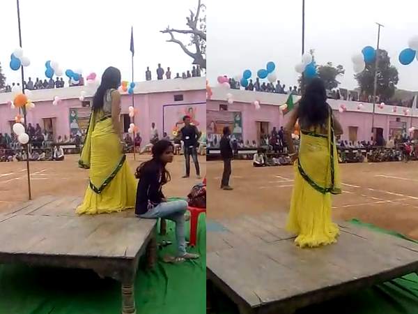 Obscene dance during exam in front of minister and DM in Madhya Pradesh Obscene dance during exam in front of minister and DM in Madhya Pradesh